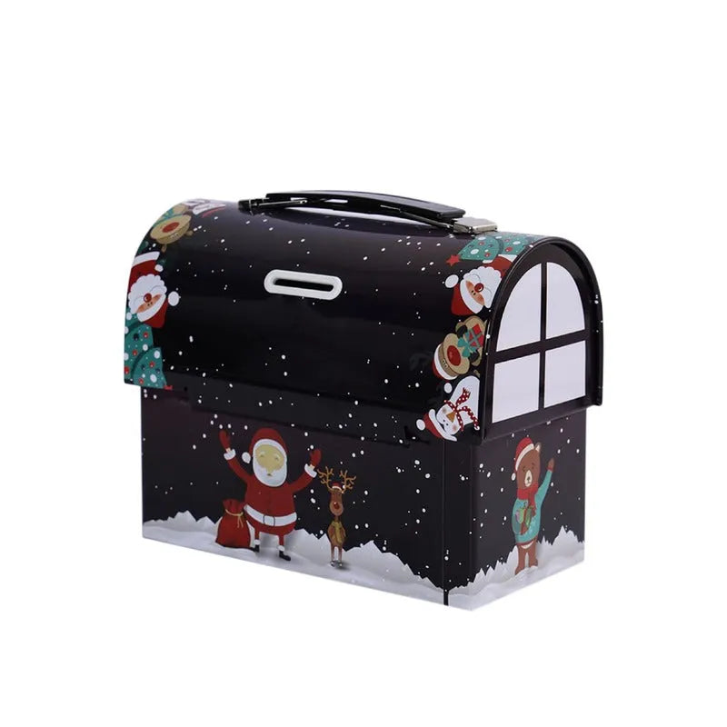 Merry Christmas Navy Blue Trunk Box Piggy Bank Default Title