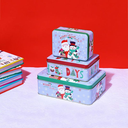 Happy Holidays Rectangle Storage Box | Set Of 3 Default Title