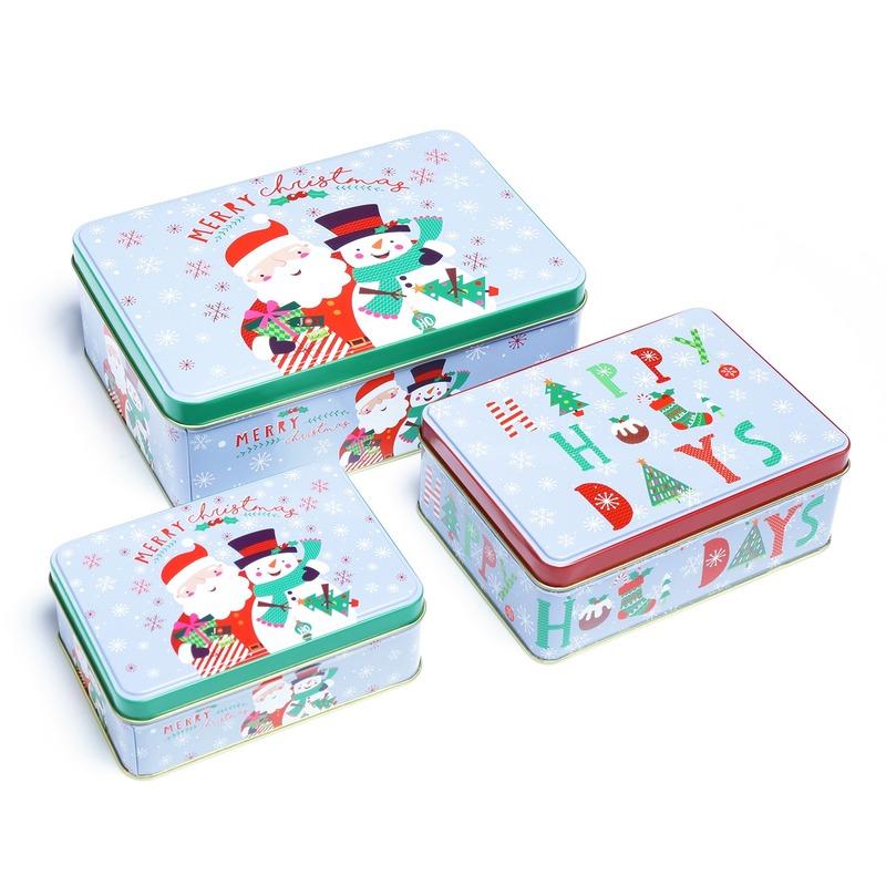 Happy Holidays Rectangle Storage Box | Set Of 3 Default Title