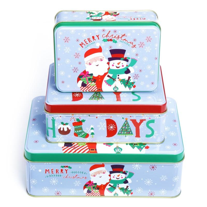 Happy Holidays Rectangle Storage Box | Set Of 3 Default Title