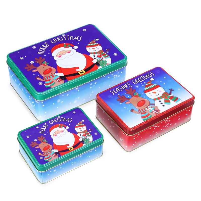 Seasons Greetings Rectangle Storage Box | Set Of 3 Default Title