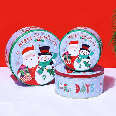 Happy Holidays Round Storage Box | Set Of 3 Default Title