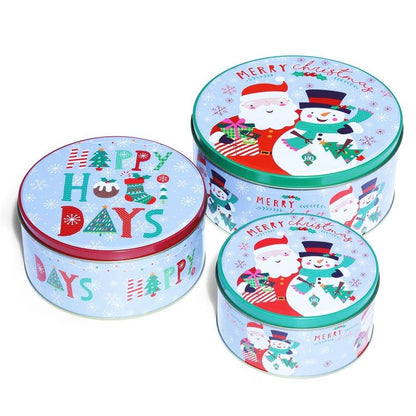 Happy Holidays Round Storage Box | Set Of 3 Default Title