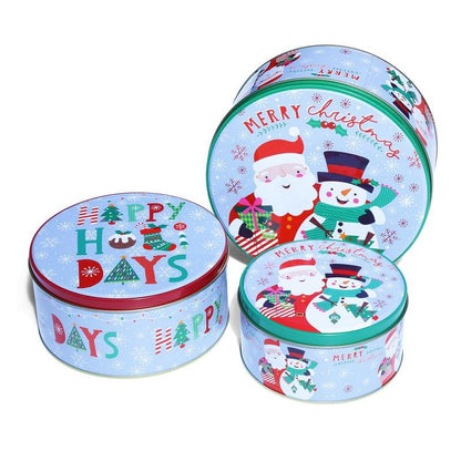 Happy Holidays Round Storage Box | Set Of 3 Default Title