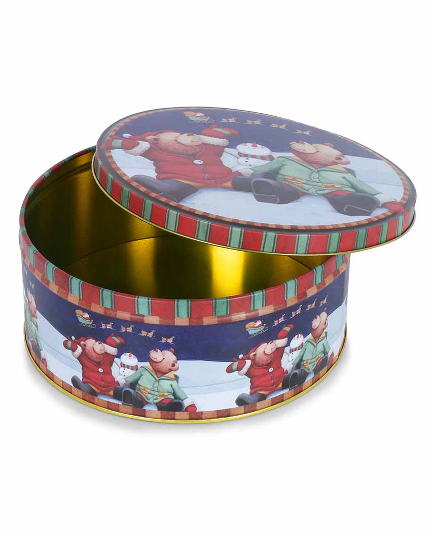 Cute Christmas Bears Round Storage Box | Set of 3
