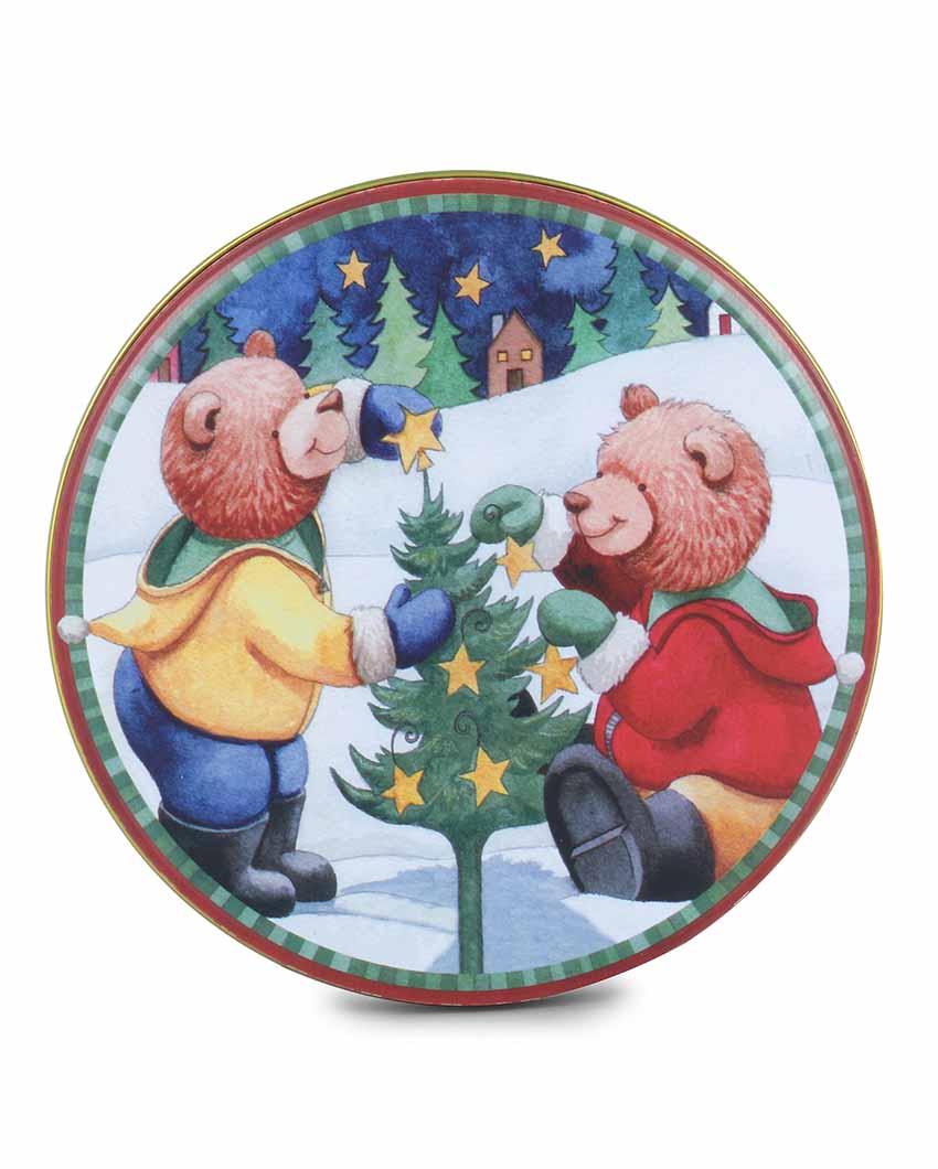 Cute Christmas Bears Round Storage Box | Set of 3