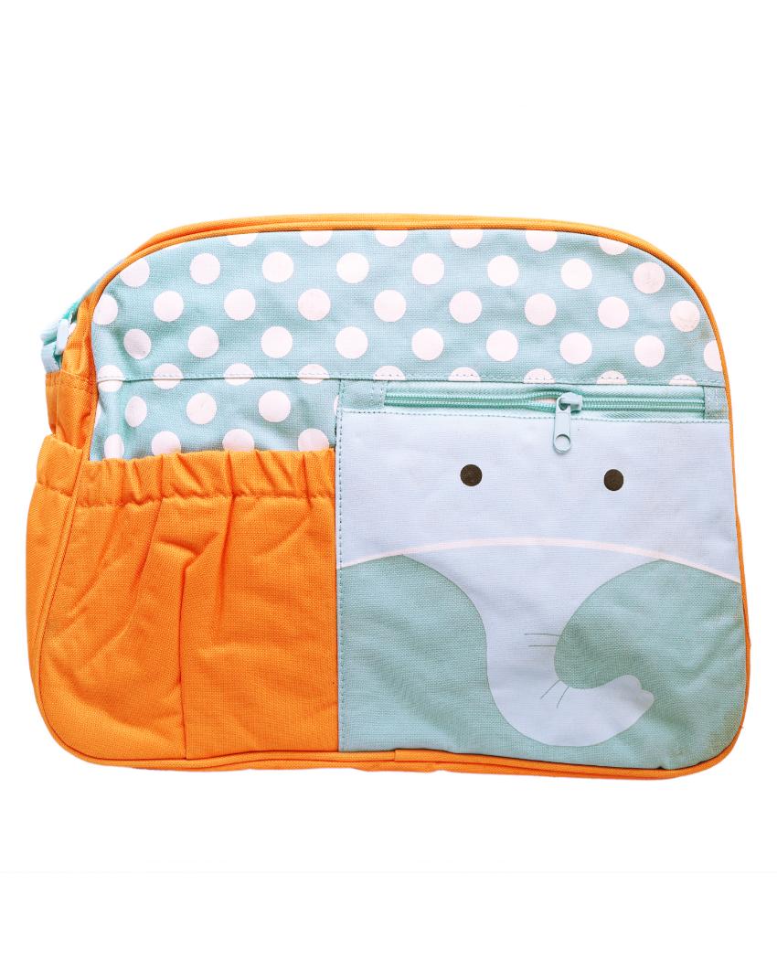 Elephant Baby Diaper Polyester Tote Bag | 17 x 12 inches