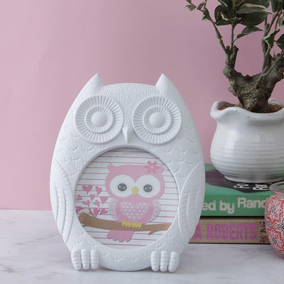 White Owl Round Photo Frame Default Title