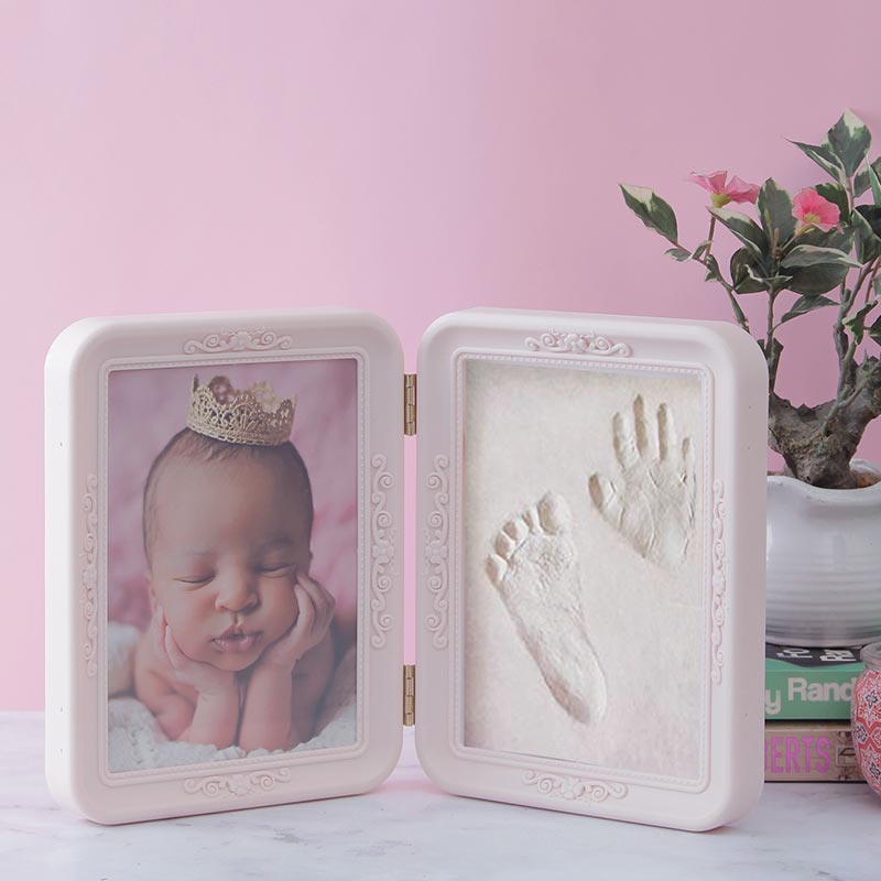 Newborn Baby Photo & Mould Frame Gift Set |  Multiple Colors Pink