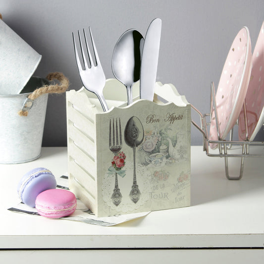 Square Vintage Spoon, Fork And Knives Organizer Default Title