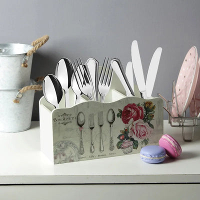 Long Vintage Spoon, Fork And Knife Organizer Default Title