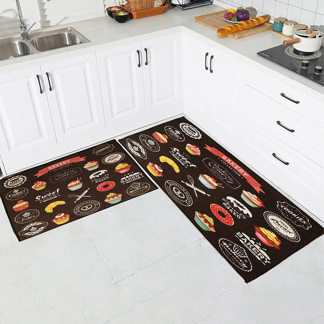 Bakery Collection Nylon Kitchen Floor Mats | Set of 2