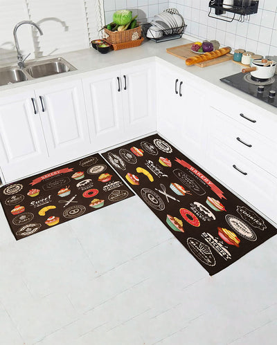 Bakery Collection Nylon Kitchen Floor Mats | Set of 2