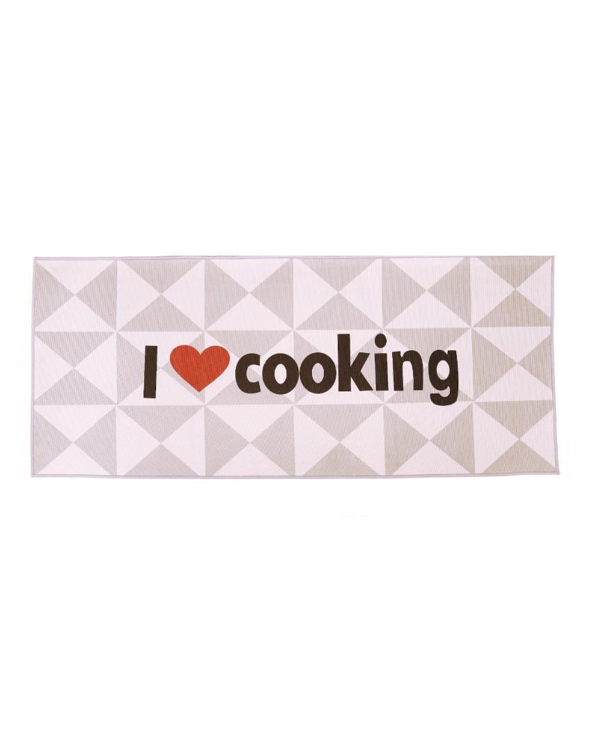 I Love Cooking Nylon Kitchen Floor Mats | Set of 2