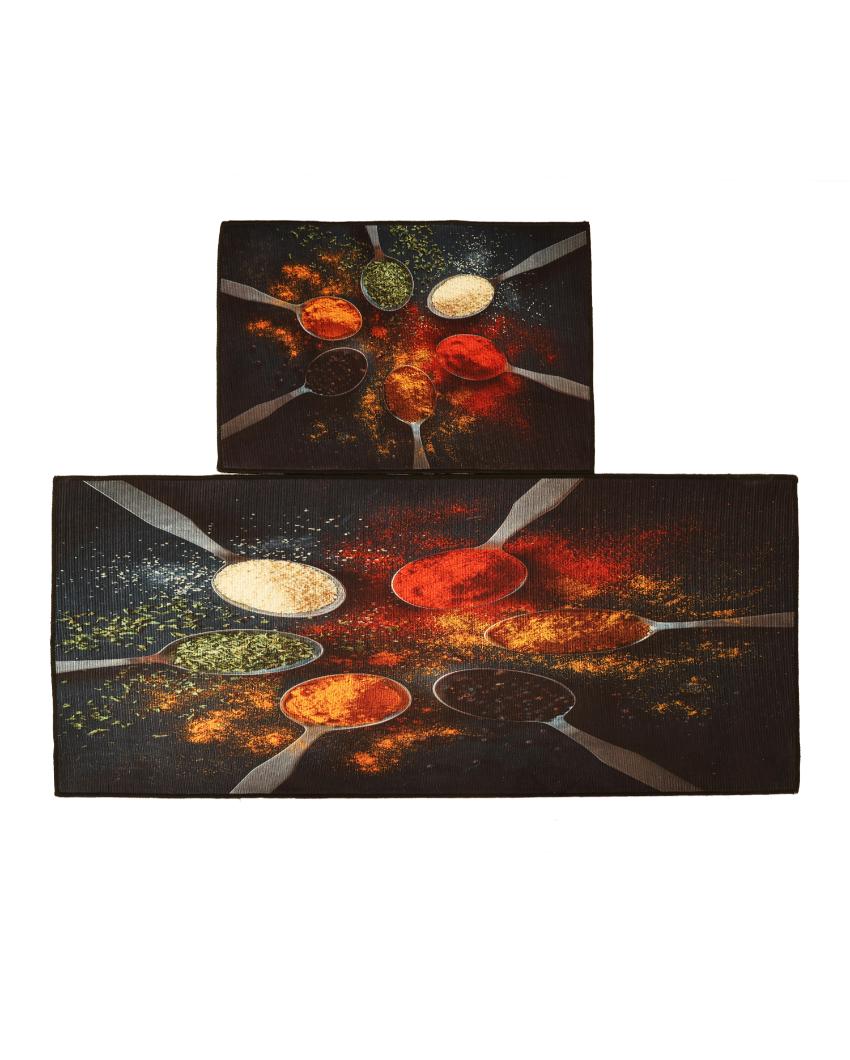 Splashing Spices Nylon Kitchen Floor Mats | Set of 2