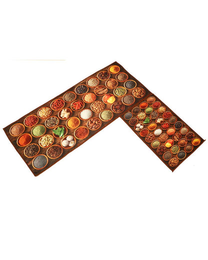 Flavours of India Nylon Kitchen Floor Mats | Set of 2