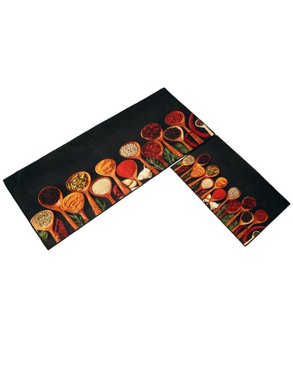 Spices and Seasonings Nylon Kitchen Floor Mats | Set of 2