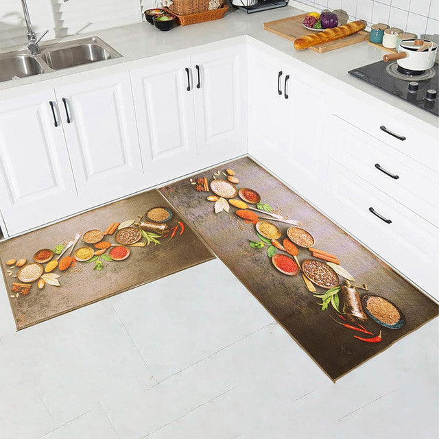 Southern Spices Nylon Kitchen Floor Mats | Set of 2