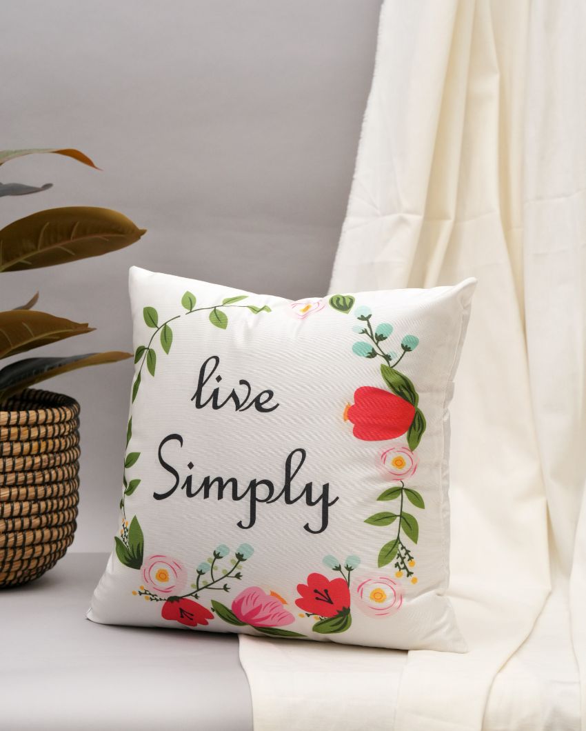 Live Simply Floral Cushion Cover | 16 x 16 inches