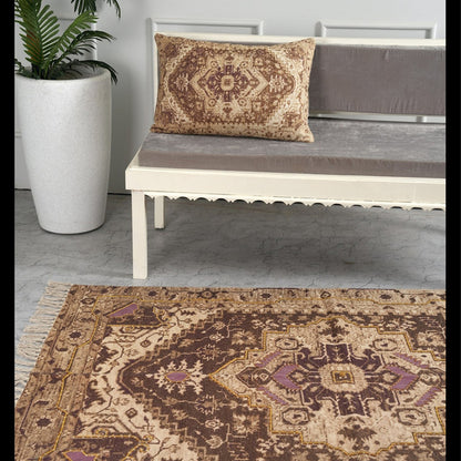 Earthy Elegance Handloom Cotton Embroidered Rug