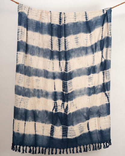 Indigo Wave Tie Dye Throw | 50 x 60 inches