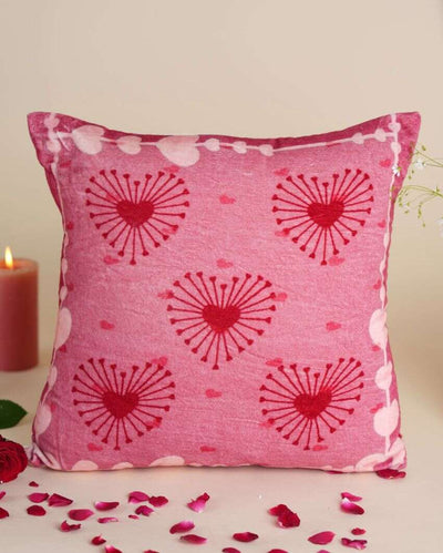 Love Embrace Cotton Velvet Cushion Cover | 12 x 12 inches , 16 x 16 inches , 18 x 18 inches , 20 x 20 inches