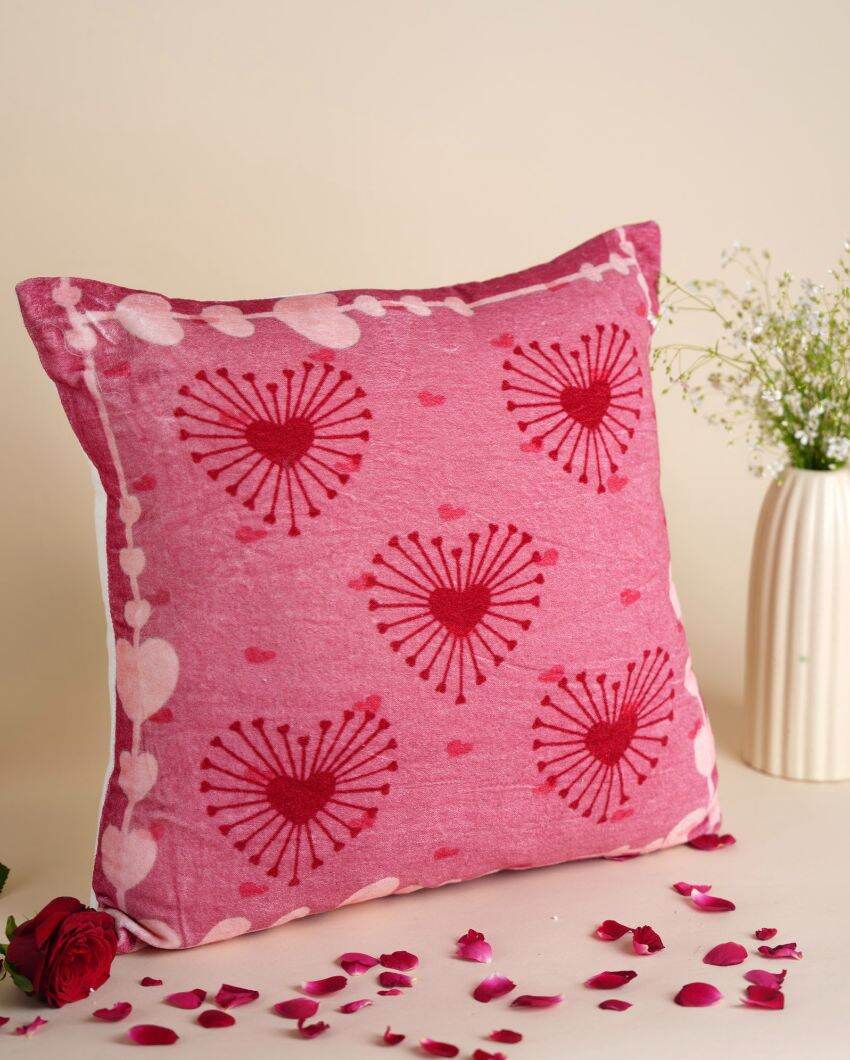 Love Embrace Cotton Velvet Cushion Cover | 12 x 12 inches , 16 x 16 inches , 18 x 18 inches , 20 x 20 inches