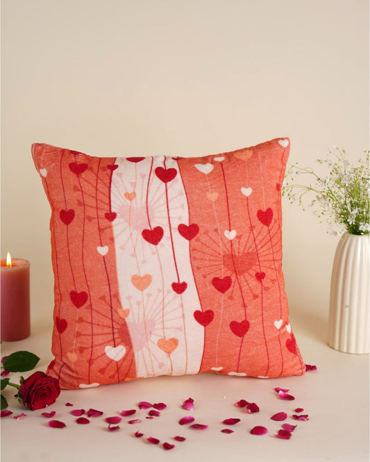 Embracing Love Cotton Velvet Cushion Cover | 12 x 12 inches , 16 x 16 inches , 18 x 18 inches , 20 x 20 inches
