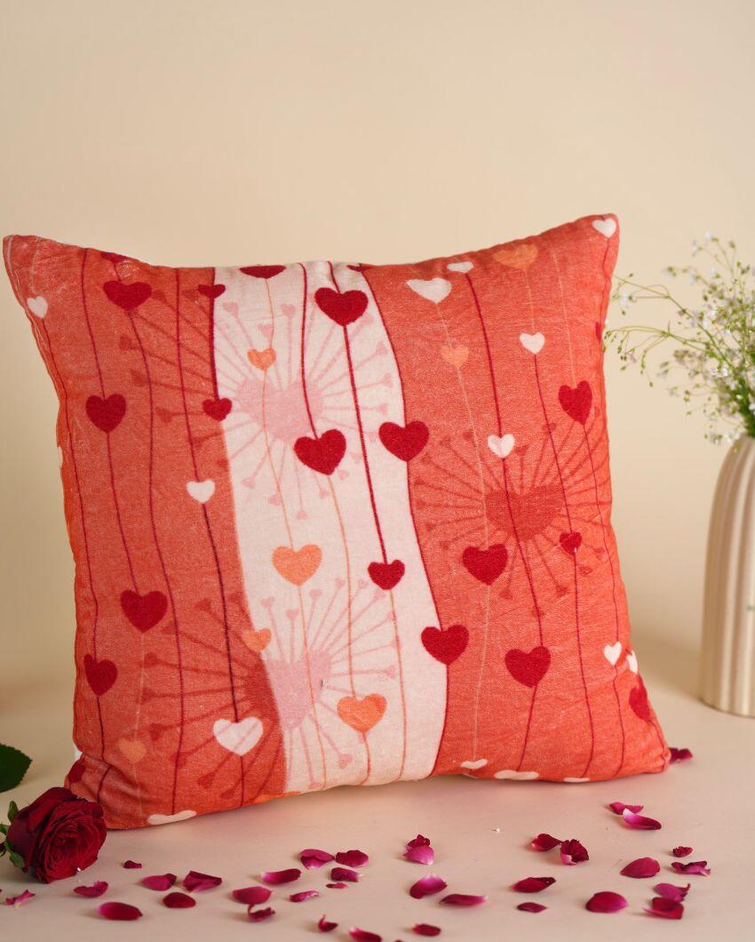 Embracing Love Cotton Velvet Cushion Cover | 12 x 12 inches , 16 x 16 inches , 18 x 18 inches , 20 x 20 inches