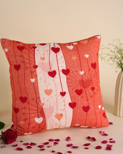 Embracing Love Cotton Velvet Cushion Cover | 12 x 12 inches , 16 x 16 inches , 18 x 18 inches , 20 x 20 inches