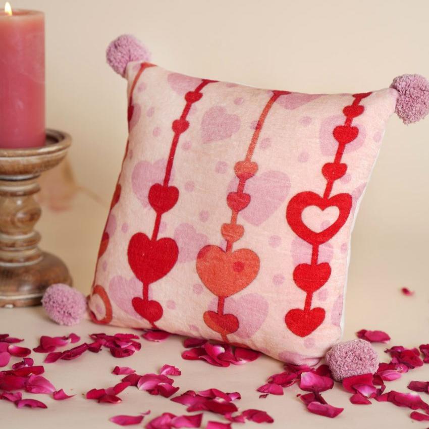 Loom Of Love Cotton Velvet Cushion Cover | 12 x 12 inches , 16 x 16 inches , 18 x 18 inches , 20 x 20 inches