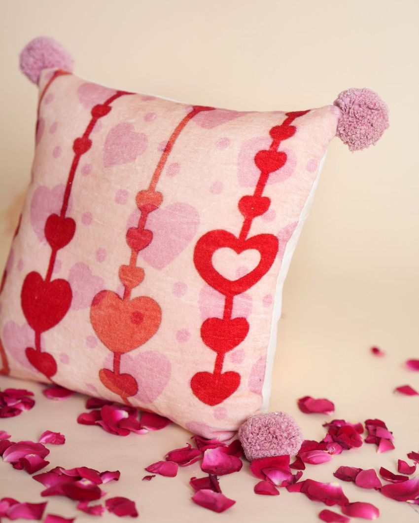 Loom Of Love Cotton Velvet Cushion Cover | 12 x 12 inches , 16 x 16 inches , 18 x 18 inches , 20 x 20 inches