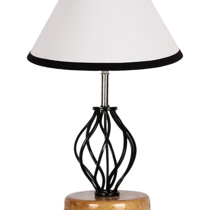 Vibrant Multicolor Metal & Wood Table Lamp with Shade Without Bulb | 10 x 15 inches