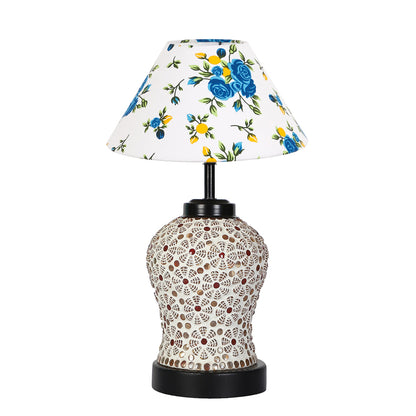 Sunny and Radiant Bright Orange Wood Table Lamp with Shade Without Bulb | 10 x 15 inches