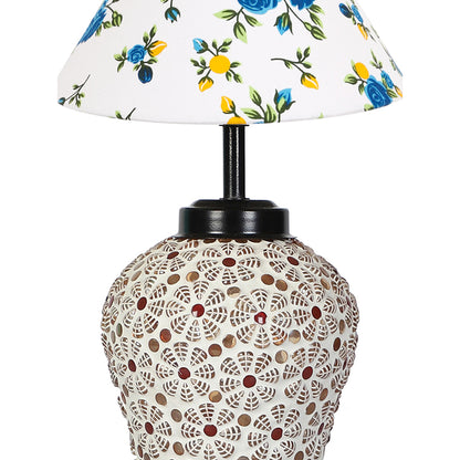 Sunny and Radiant Bright Orange Wood Table Lamp with Shade Without Bulb | 10 x 15 inches