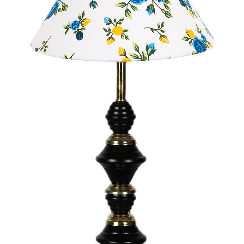 Playful Radiant Multicolor Wood & Glass Table Lamp with Shade Without Bulb | 10 x 17 inches