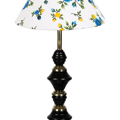 Playful Radiant Multicolor Wood & Glass Table Lamp with Shade Without Bulb | 10 x 17 inches