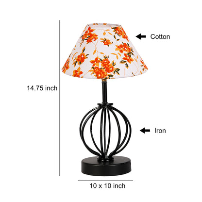 Bold Accent Multicolor Metal & Wood Table Lamp with Shade Without Bulb | 10 x 15 inches