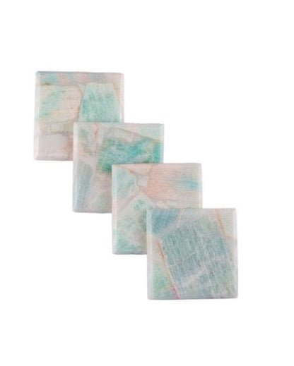 Amazonite Square Stone Coaster | Set of 4