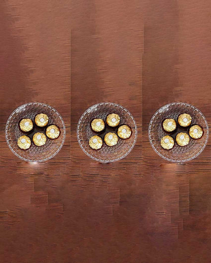 Elegant Floral Design Transparent Round Glass Food Serving Plates | 10 inches
