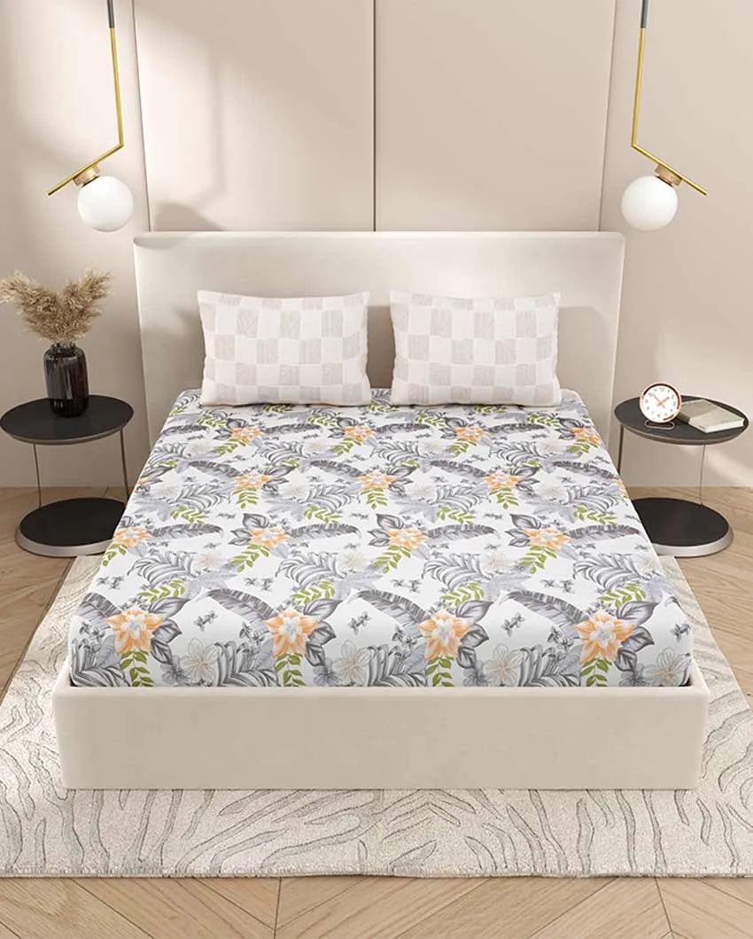 Begonia Floral Polycotton Flat Bedding Set | King Size