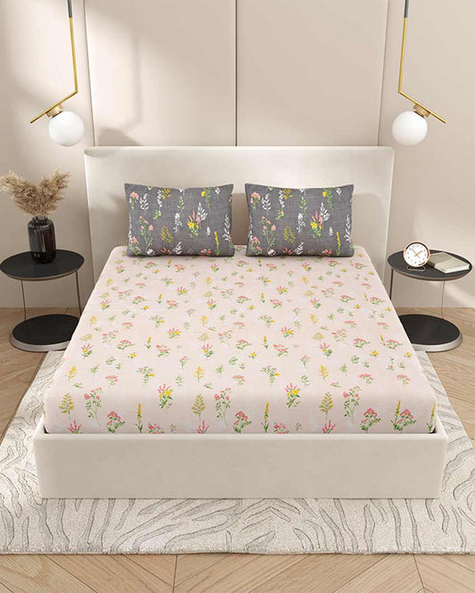 Anemone Floral Polycotton Flat Bedding Set | King Size