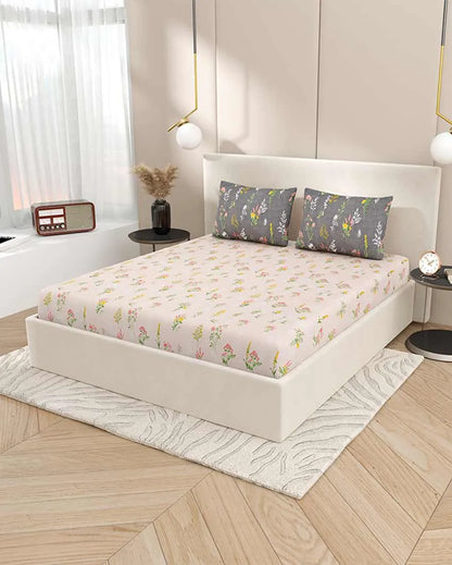 Anemone Floral Polycotton Flat Bedding Set | King Size