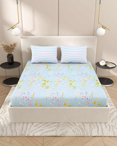 Gladiolus Floral Polycotton Flat Bedding Set | King Size