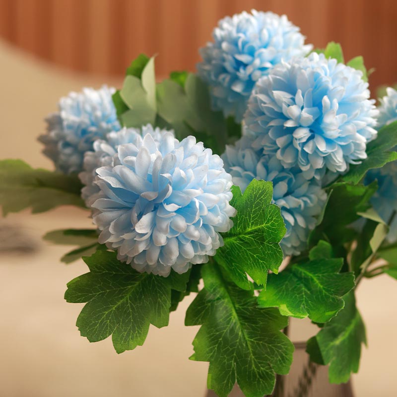 Chrysanthemum Flower Sticks | Set of 6 | Multiple Colors Blue