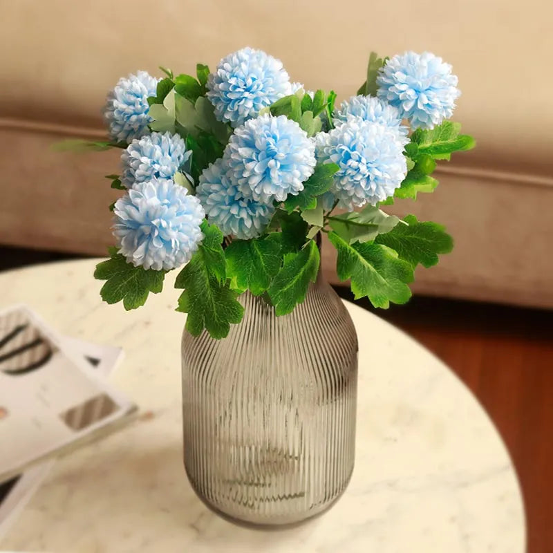 Chrysanthemum Flower Sticks | Set of 6 | Multiple Colors Blue