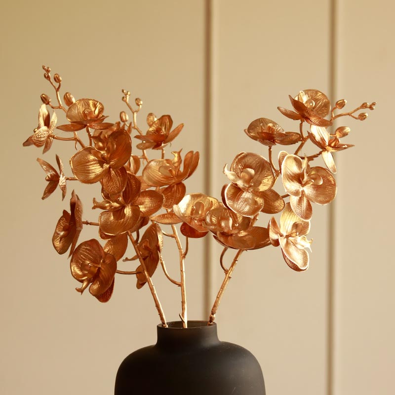 Gold Orchid Stems | Set of 3