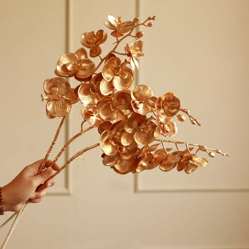 Gold Orchid Stems | Set of 3