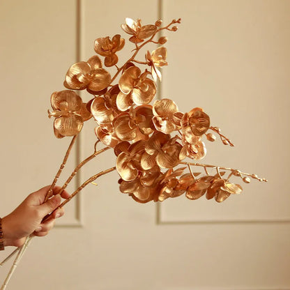 Gold Orchid Stems | Set of 3
