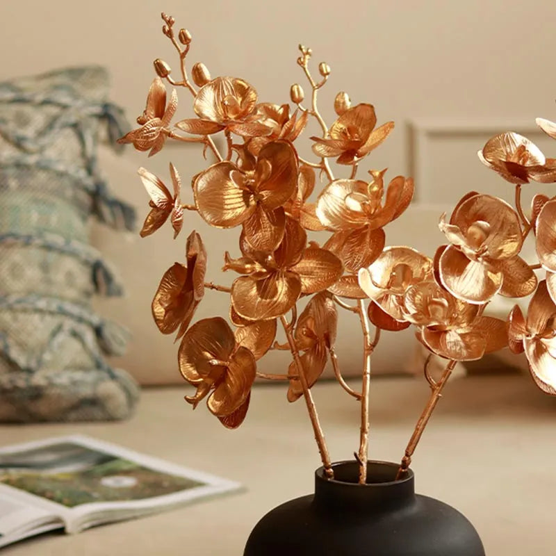 Gold Orchid Stems | Set of 3